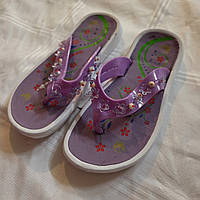 В'єтнамки дитячі фіолетові з квітами, розміри в описі