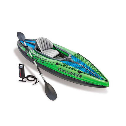 Одномісна надувна байдарка (каяк) Intex 68305 Challenger K1, 274 х 76 см, (весло, ручний насос), фото 1