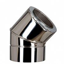 Утеплене сендвіч Колено 45° Ø 120/220 мм із неіржавкої сталі