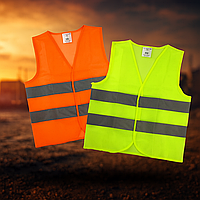 Жилет сигнальний світловідбивний лимонного кольору, вага 60 г, розмір XL–XXXL, поліестер, багаторазовий