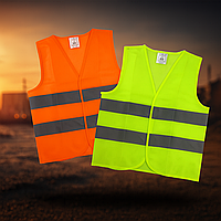 Жилет сигнальний світловідбиваючий помаранчевий, 100% поліестер, розмір XL–XXXL, вага 60 г