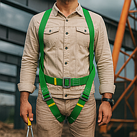 Пояс страхувальний MARSHFL S-28 з лямками для ніг та плечей для робіт на висоті, навантаження 1100 кг