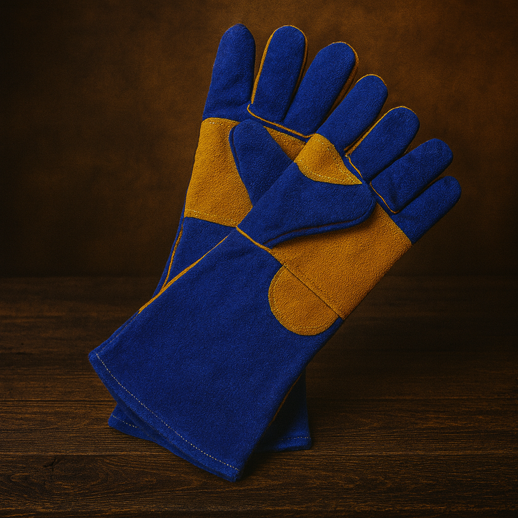 Рукавички зварювальні краги спилкові посилені, з кевларовою ниткою та вогнестійкою підкладкою, фото 1