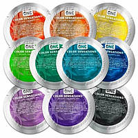 Набір латексних презервативів різних кольорів One Color Sensation із силіконовим мастилом (ціна за 5 шт)