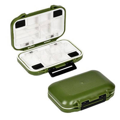 Рибальська коробка для снастей Міні органайзер рибальський Stenson SF24115 11.5х7.7х3.5 см Олива