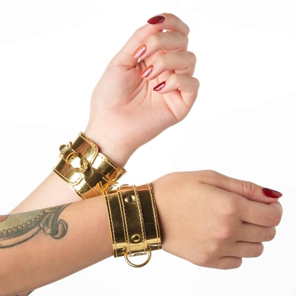 Наручники для БДСМ золото лаковане DS Fetish Кайф, фото 1