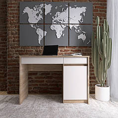 Письмовий стіл із 2 шухлядами та закритою секцією Еверест Сіті-1100 110,1х50,1х76,6 см Дуб сонома/Білий (DTM-071104)