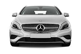 Передня решітка Diamond Silver для Mercedes A-сlass W176 (2012-2015) ABS-пластик