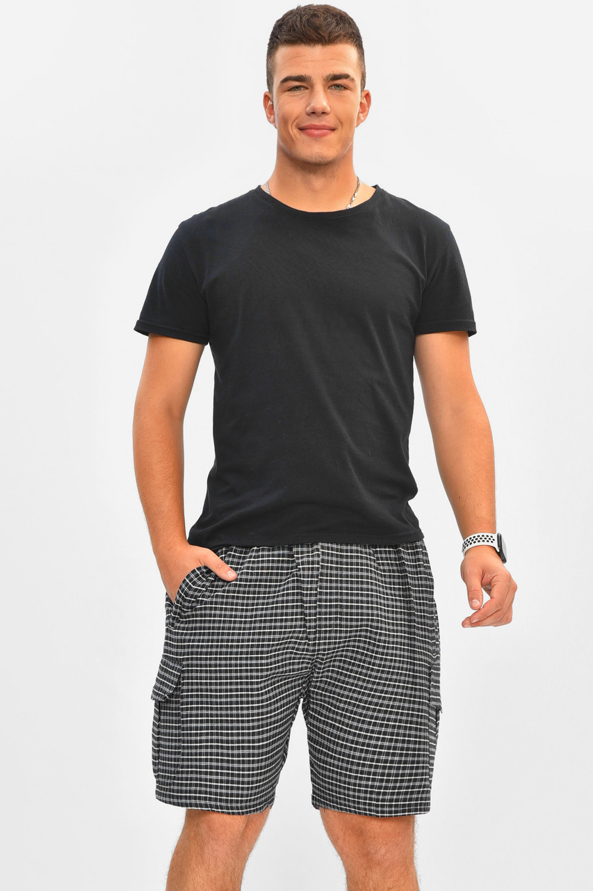 Шорти чоловічі батальні чорного кольору з принтом 204559P, фото 1