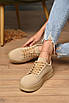 Кросівки жіночі бежевого кольору на шнурівці 177029T Безкоштовна доставка, фото 2