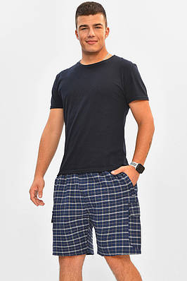 Шорти чоловічі батальні темно-синього з принтом 204557T Безкоштовна доставка