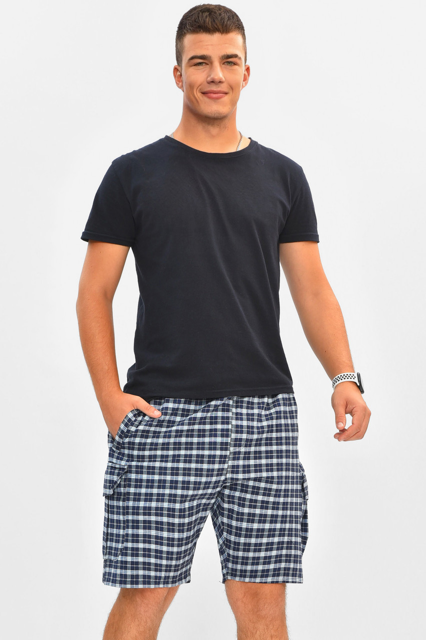 Шорти чоловічі батальні темно-синього з принтом 204558T Безкоштовна доставка, фото 1