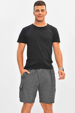 Шорти чоловічі батальні чорного кольору з принтом 204559T Безкоштовна доставка