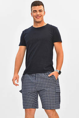 Шорти чоловічі батальні синього кольору з принтом 204560T Безкоштовна доставка