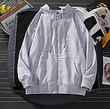 Базове худі жіноче оверсайз двонитка люкс на блискавці з капюшоном і кишенями 42-46 48-52, фото 3
