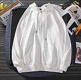 Базове худі жіноче оверсайз двонитка люкс на блискавці з капюшоном і кишенями 42-46 48-52, фото 5