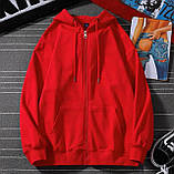 Базове худі жіноче оверсайз двонитка люкс на блискавці з капюшоном і кишенями 42-46 48-52, фото 6