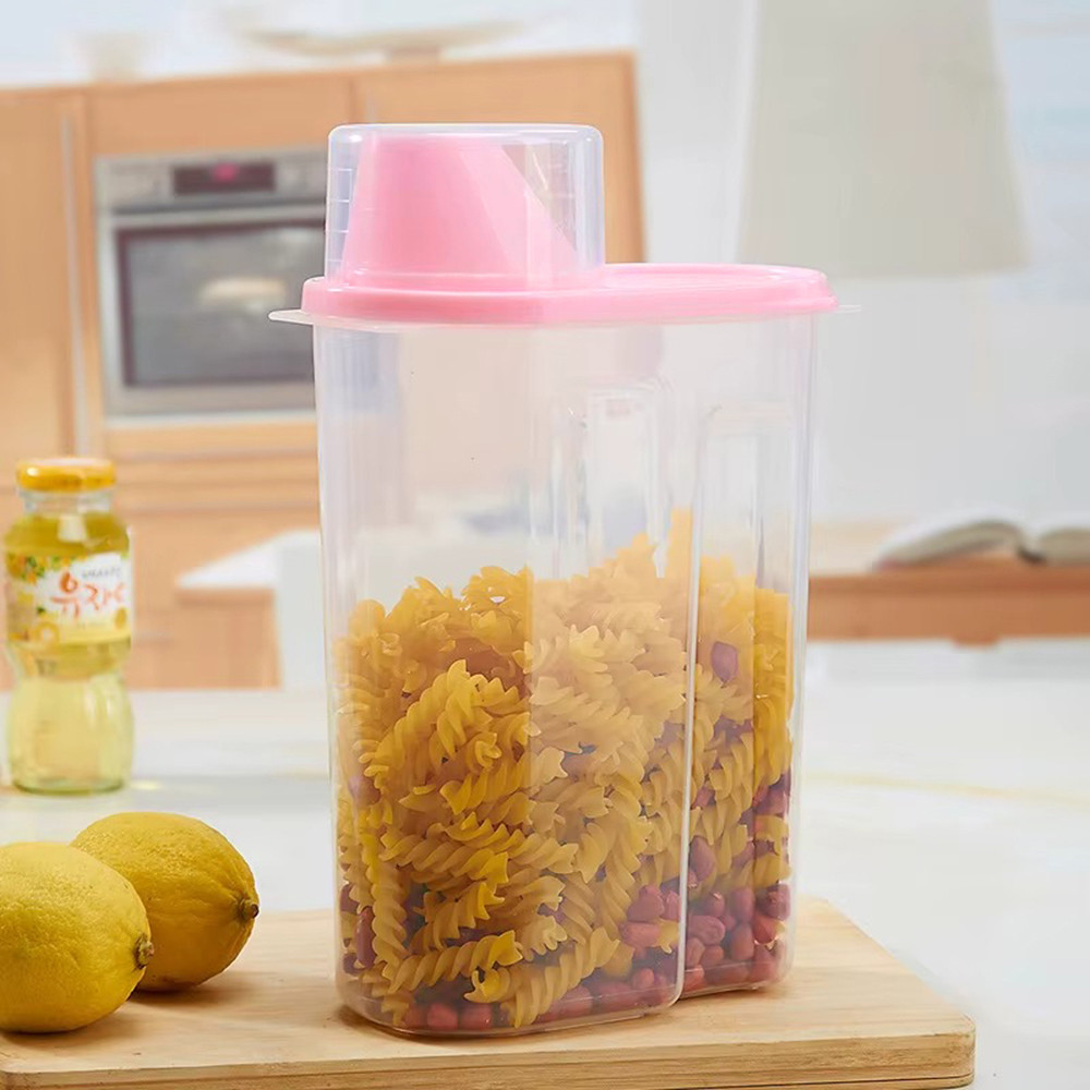 Контейнер для круп з кришкою, 2,5л, 15x8x25см, Рожевий (Банка для сипучих), фото 1