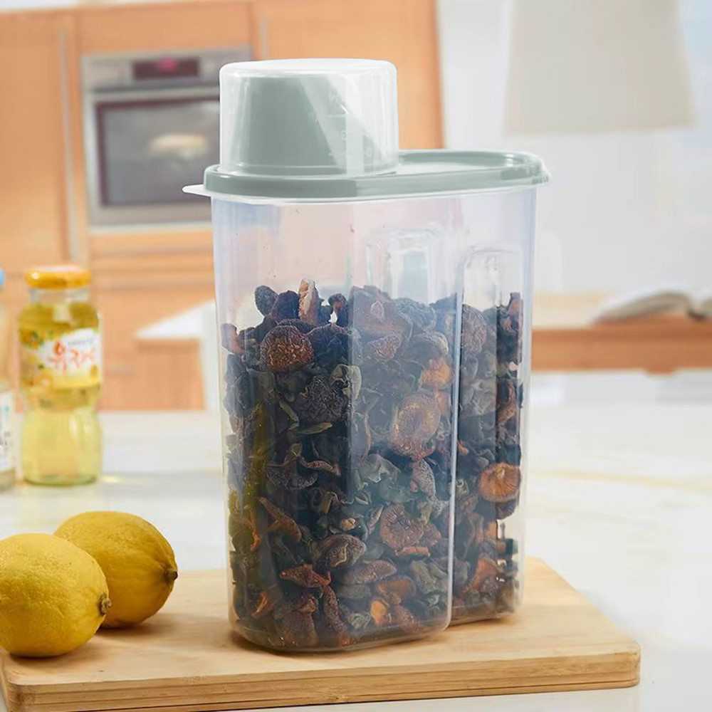 Контейнер для круп з кришкою, 2,5л, 15x8x25см, Сірий (Банка для сипучих)