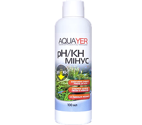 AQUAYER pH/KH мінус — засіб  для зниження карбонатної твердості води акваріума, 100 мл