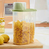 Контейнер для круп з кришкою, 2,5л, 15x8x25см, Зелений (Банка для сипучих)