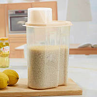 Контейнер для круп з кришкою, 2,5л, 15x8x25см, Жовтий (Банка для сипучих)