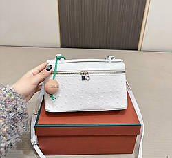 Loro Piana Extra Pocket 20 in Ostrich Leather  White Очікуємо 20x11