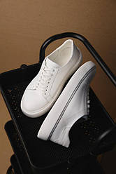 Кеди білі чоловічі з натуральної шкіри Man