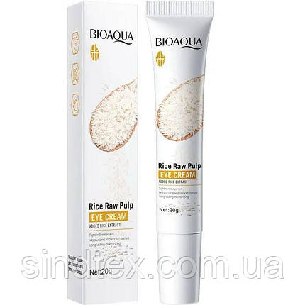 Крем для шкіри навколо очей з екстрактом рису Bioaqua Rice Raw Pulp, 20г, фото 1