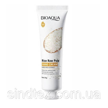 Крем для рук Bioaqua Rice Raw Pulp з екстрактом рису, 30 г, фото 1