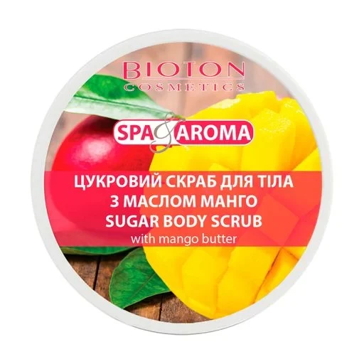 Цукровий скраб для тіла Bioton Cosmetics Spa & Aroma Sugar Body Scrub з олією манго, 250 мл, фото 1