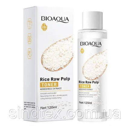 Тонер для обличчя Bioaqua Rice Raw Pulp Toner з рисовим екстрактом, 120мл, фото 1