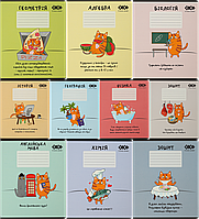 Набір шкільних зошитів (А5, 36 аркушів, клітинка, 8 предметних + 2 звичайних) ZiBi Kids Line Cute Cat ZB.1731-99