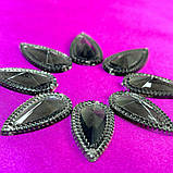 Стрази акрилові пришивні 16х30мм, сірий, фото 2