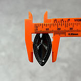 Стрази акрилові пришивні 16х36 мм, чорний, фото 4