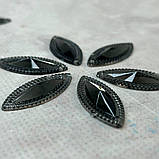 Стрази акрилові пришивні 16х36мм, сірий, фото 2