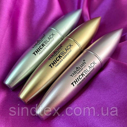 Туш для вій YABAoLIAN із силіконовим пензлем, чорна, фото 1