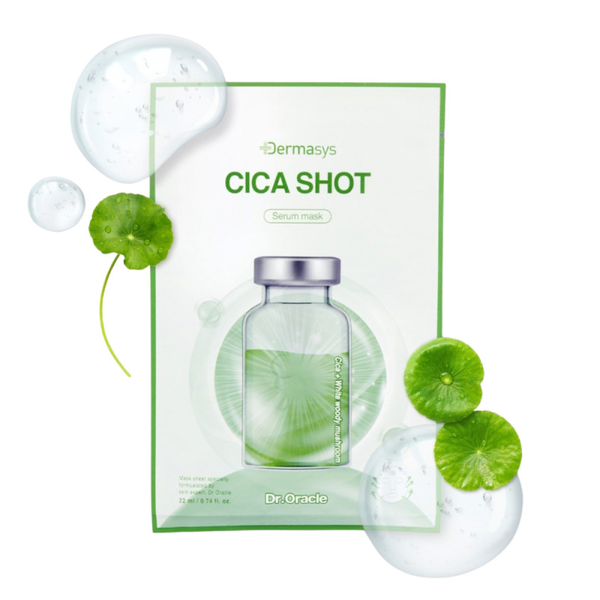 Тканинна маска для обличчя заспокійлива з центелою Dr. Oracle Cica Shot Serum Mask, фото 1