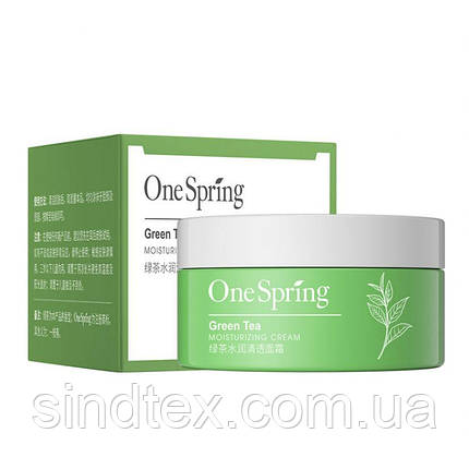 Зволожувальний крем для обличчя з екстрактом зеленого чаю One Spring, 50мл, фото 1