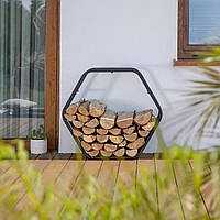Стійка для дров Hexagon 87×28×79 см чорна Patio