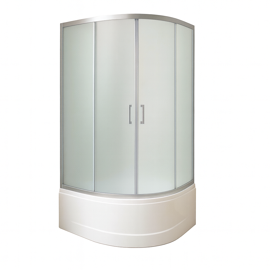 Душова кабіна KO&PO 117 80х120х195 см глибокий піддон лівостороння асиметрична скло матове сатин