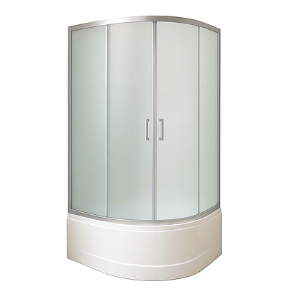 Душова кабіна KO&PO 117 80х120х195 см глибокий піддон лівостороння асиметрична скло матове сатин, фото 1