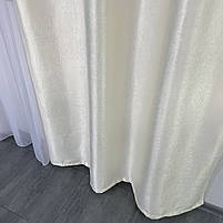 Штори софт-велюр блекаут молочні з білим шифоновим тюлем ALBO (SHTN-250-8), фото 4
