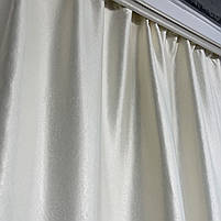 Штори софт-велюр блекаут молочні з білим шифоновим тюлем ALBO (SHTN-250-8), фото 3
