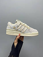 Бежеві замшеві жіночі кросівки Adidas Low Forum Premium - демісезонні адідас форум