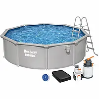 Збірний басейн Bestway Hydrium 56384 (460х122 см) з піщаним фільтром, драбиною та тентом