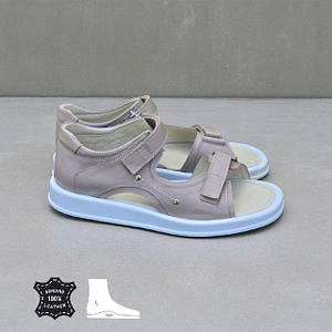 Дитячі підліткові ортопедичні босоніжки на липучках з натуральної шкіри 41 розмір