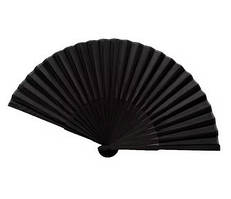 Віяло чорне жіноче з дерева та тканини