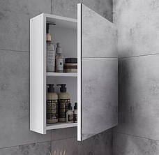 Дзеркальна шафа для ванної з прихованим зберіганням ШВК - 138, колір Білий, фото 2