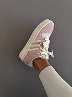 Рожеві замшеві жіночі кросівки Adidas Forum Light Pink Suede - демісезонні адідас форум